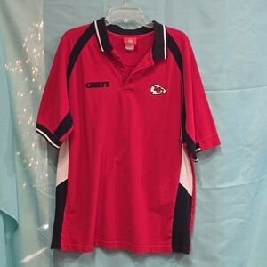 Vintage NFL Kansas City Chiefs Embroidered Logo Shortsleeve Polo Shirt Red GUC
